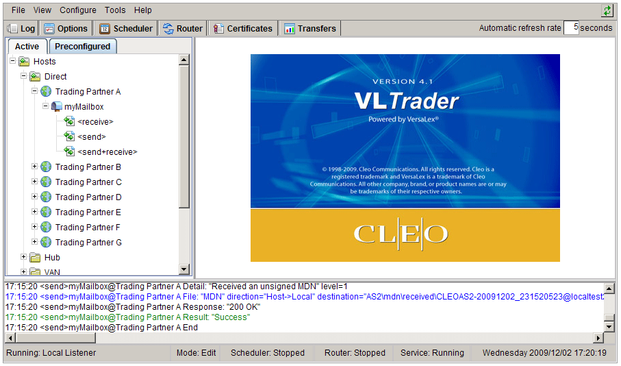 VLTrader Main Screen